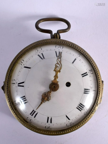 AN ANTIQWUE COACH WATCH. 9 cm diameter.