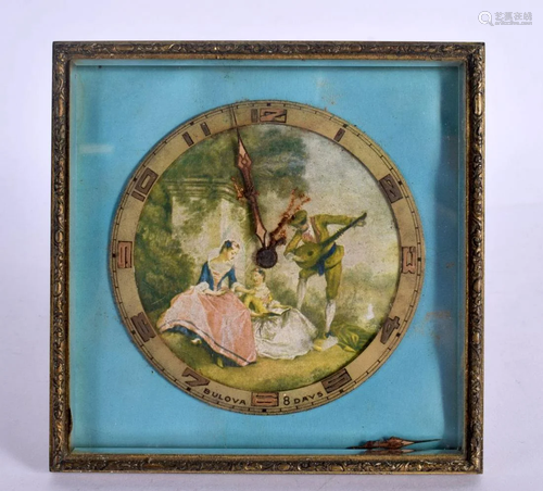 AN ART DECO FRENCH ENAMELLED CLOCK. 10 cm square.