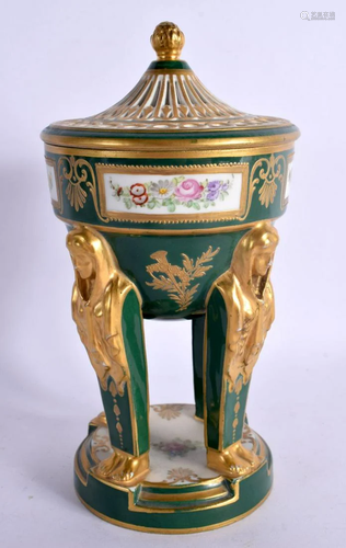 A LATE 19TH CENTURY FRENCH SEVRES STYLE PARIS PORCELAIN URN ...