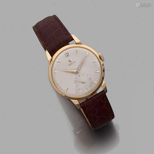 OMEGAREF.2685.VERS 1955Montre bracelet en or jaune 14K sur c...