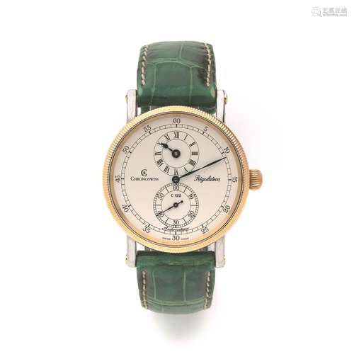 ƒƒCHRONOSWISSREGULATEUR. REF. CH 1222.Montre bracelet en aci...