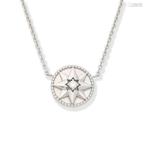 【Y】DIOR 'ROSE DES VENTS' MOTHER-OF-PEARL NECKLACE