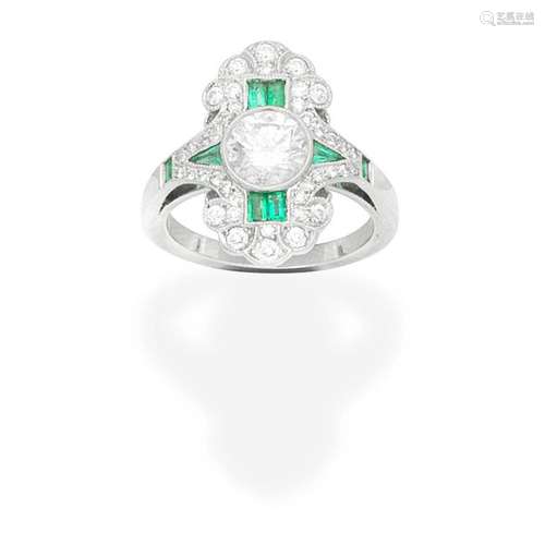 EMERALD AND DIAMOND RING