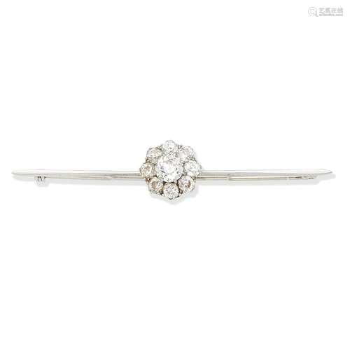 DIAMOND-SET BAR BROOCH