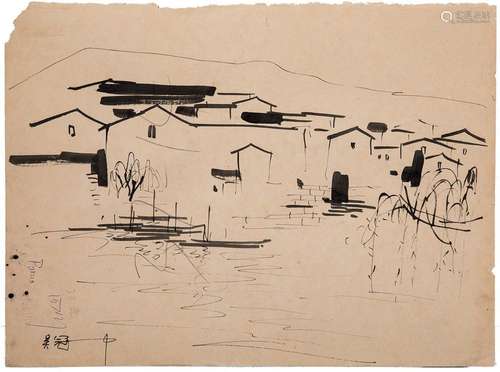 Chinese school, following models of WU GUANZHONG; twentieth ...