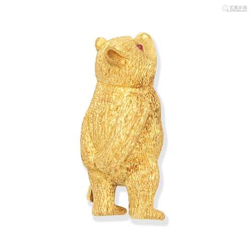 GOLD BEAR BROOCH,