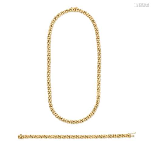 CHIAMPESAN CHAIN NECKLACE AND BRACELET SUITE (2)