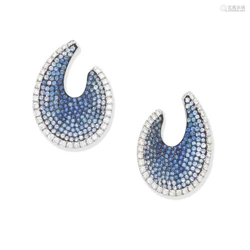 SAPPHIRE AND DIAMOND EARRINGS