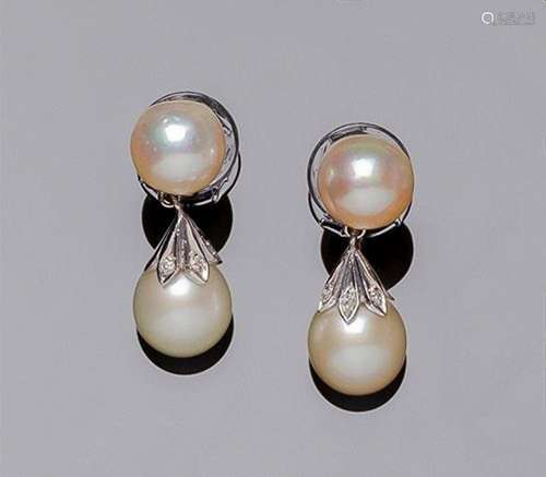 Pendientes vintage en oro blanco