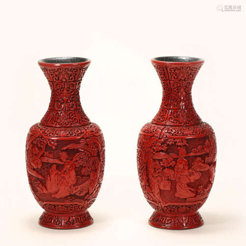 QING DYNASTY RED CHARACTER BOTTLE