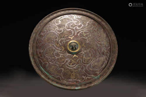 HAN DYNASTY GOLD AND SILVER MIRROR