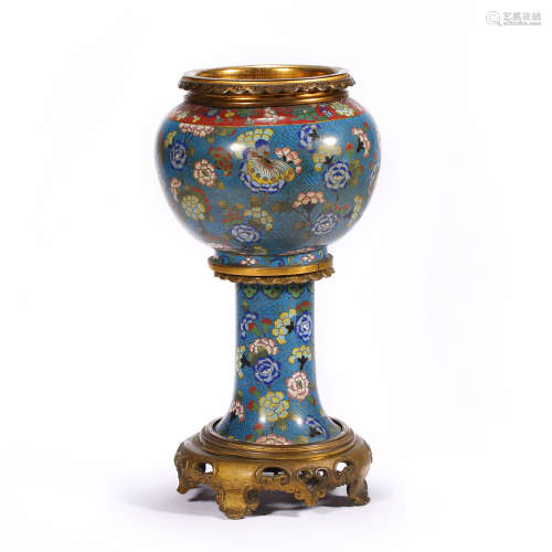 QING DYNASTY CLOISONNÉ FLOWER AROMA STOVE
