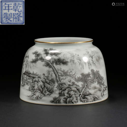 QING DYNASTY INK COLOR WATER CUP