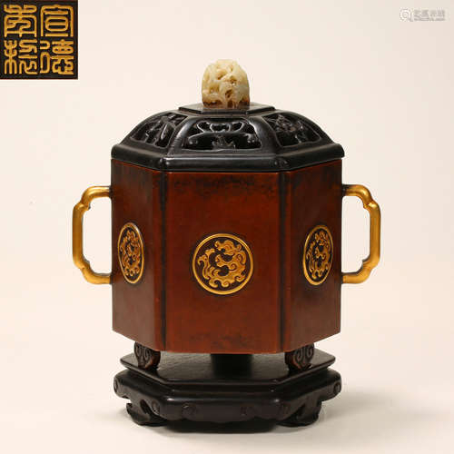 MING DYNASTY COPPER AMPHORA FURNACE