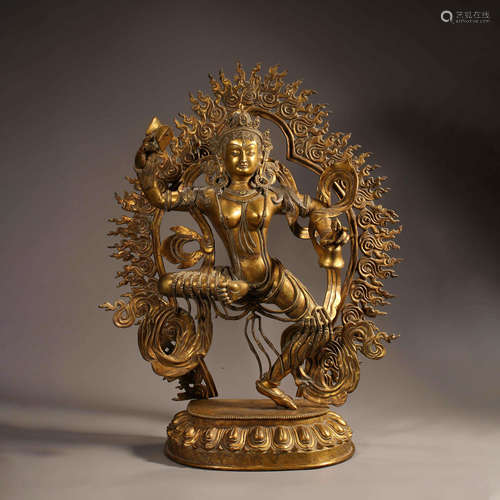 COPPER GILDED MAJIRA ZHUNKONG MOTHER BODHISATTVA