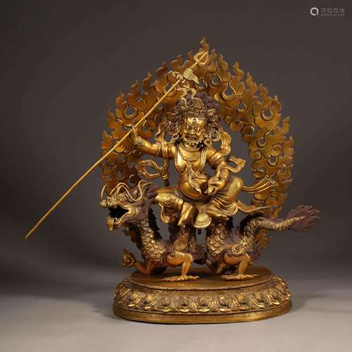 COPPER GILDED WHITE GOD OF WEALTH