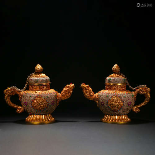 QING DYNASTY GILDED POT