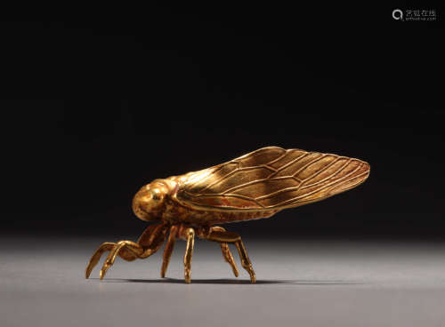 LIAO DYNASTY PURE GOLDEN CICADA