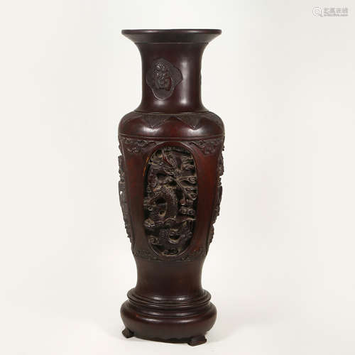 QING DYNASTY ROSEWOOD BIRD PATTERN