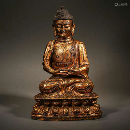 GILDED BUDDHA STATUE, QING DYNASTY, CHINA