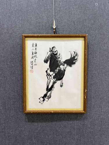 CHINESE INK PAINTING, GALLOPING HORSE BY XU BEIHONG