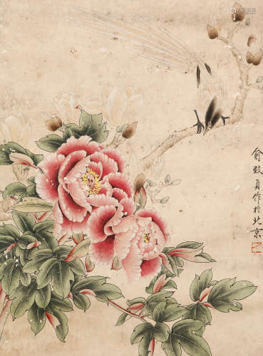 CHINESE INK PAINTING, FLOWERS AND BIRDS BY YU ZHIZHEN