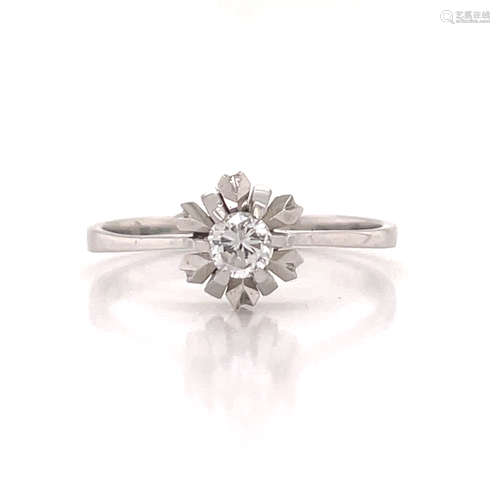 Art Deco Engagement Platinum Diamond Ring 