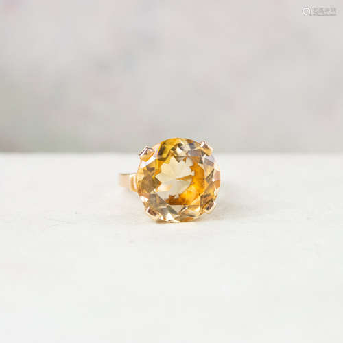 14k Vintage Citrine Cocktail Ring