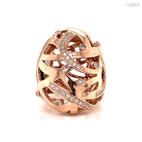 18k Pink Diamond Unsual Ring 