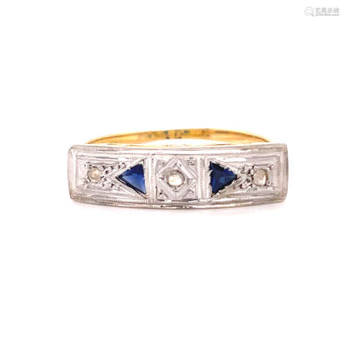 Art Deco 18k Platinum Diamond Ring 