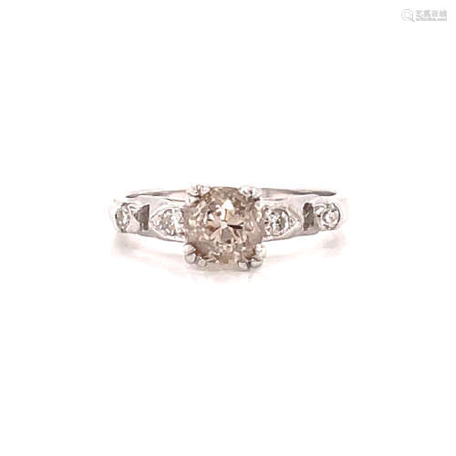 Art Deco 14k Diamond Engament Ring 