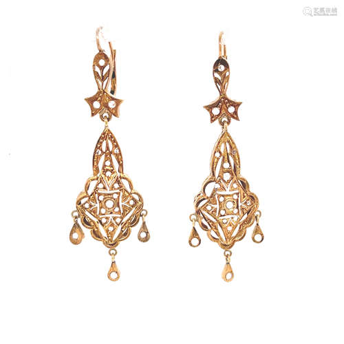 18k Victorian Diamond Earrings 