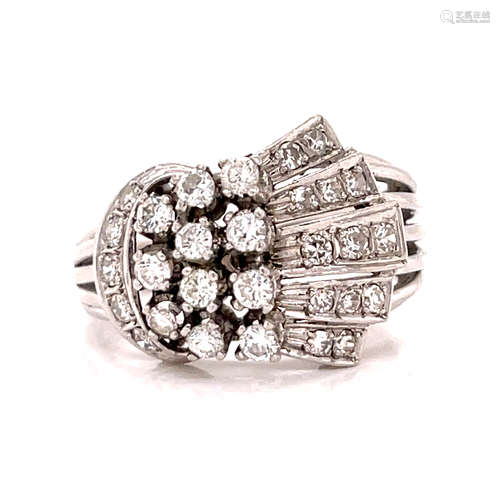 Art Deco Platinum Diamond Ring 