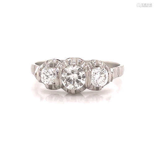 Edwardian Platinum Diamond Ring 