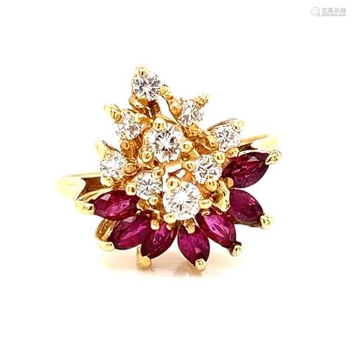 14k Diamond Ruby Rings