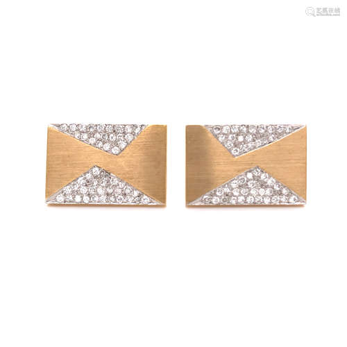 14k Diamond Cufflinks 