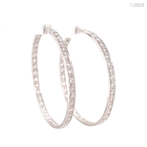 14k Diamond Hoop Earrings