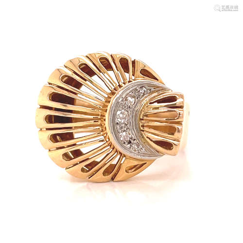 Retro 18k Diamond Ring 