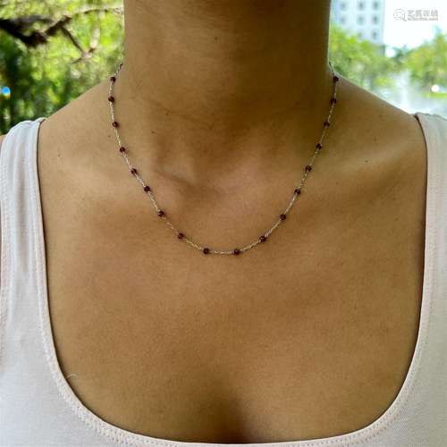 18k Garnet Choker Chain