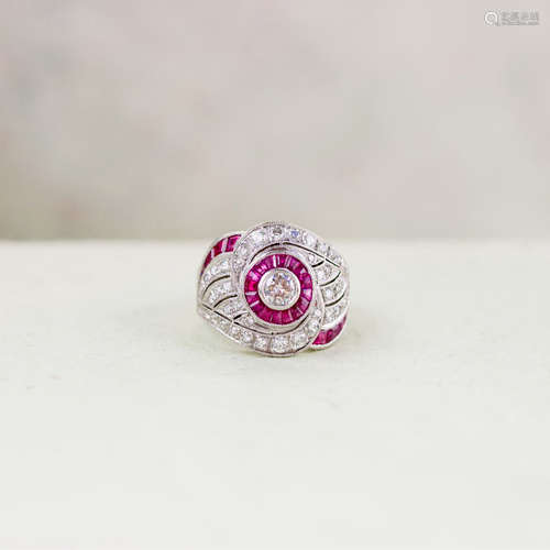 18k Ruby & Diamond Cocktail Ring