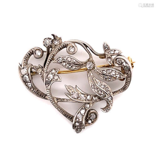 Platinum 18k Victorian Diamond Pendant Brooch