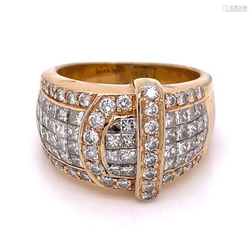 18K Diamond Belt Ring