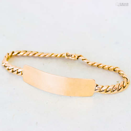 18k Rose Gold Nameplate Bracelet