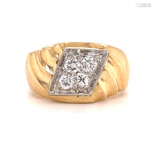 14k Diamond Mens Ring