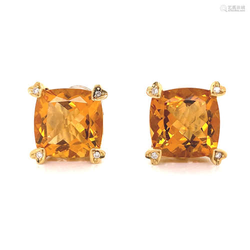 18k Citrine Studs  