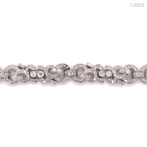 Platinum Art Deco Diamond Bracelet 