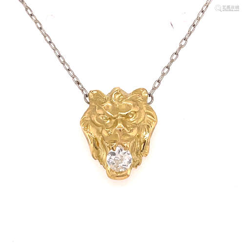 Art Nouveau 18k Diamond Pendant 