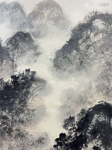 傅抱石 山水 中堂 纸本