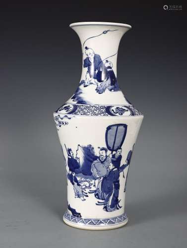 CHINESE BLUE-AND-WHITE VASE DEPICTING 'FIGURE', &#...