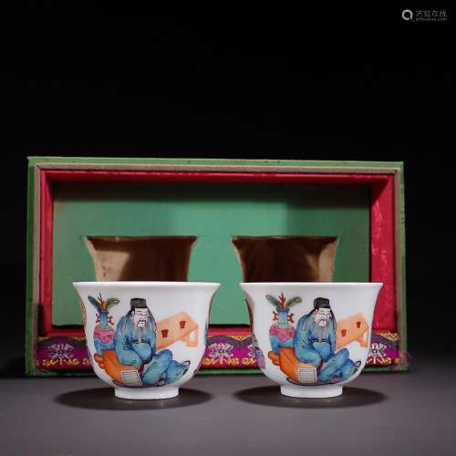 TWO CHINESE FAMILLE-ROSE CUPS DEPICTING 'FIGURE STORY&#...